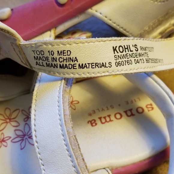 Girl's Colorful Velcro Strap Sandals (sz 10) - Picture 3 of 4